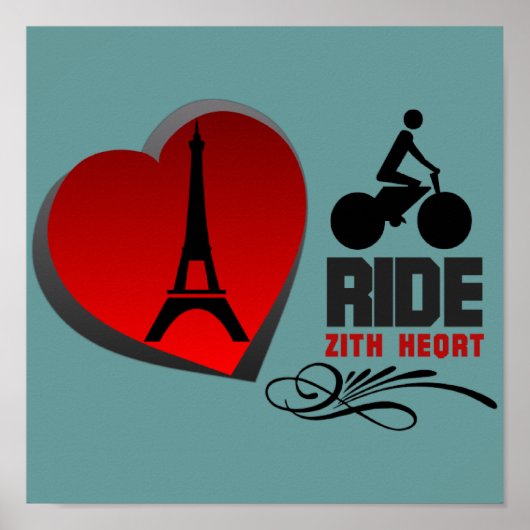 Tour De France Paris Heart Poster (Voorkant)