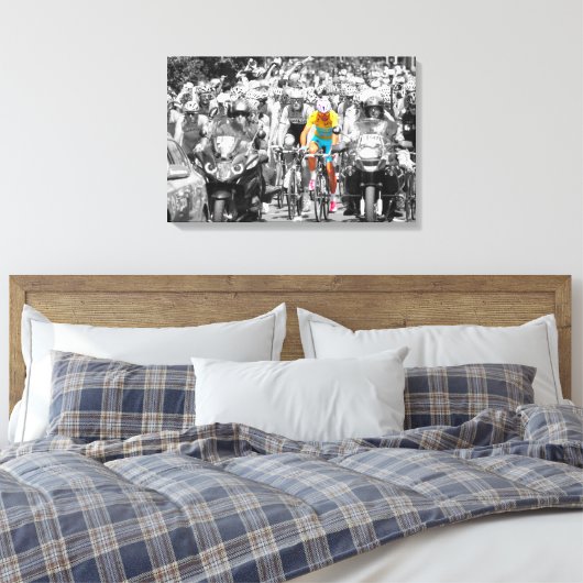 Tour de France Yellow Jersey Peloton Cycling Race Canvas Afdruk (Insitu (Slaapkamer))