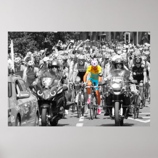 Tour de France Yellow Jersey Peloton Cycling Race Poster (Voorkant)