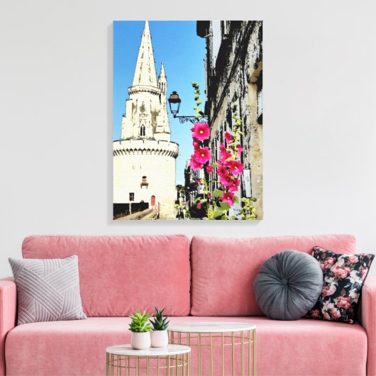 Tour de La Lanterne, La Rochelle, Frankrijk Canvas Afdruk (Insitu (Woonkamer))