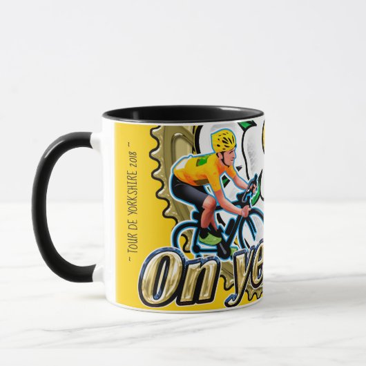 Tour de Yorkshire 2018 ‘On yer Bike’ koffie mok (Links)