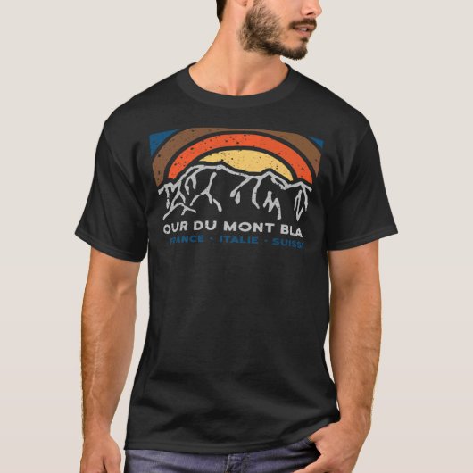 Tour du Mont Blanc Chamonix Frankrijk Italië Zwits T-shirt (Voorkant)