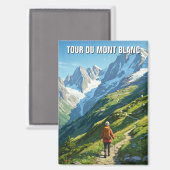 Tour du Mont Blanc Travel Hiker Magneet (Voorkant / Achterkant)
