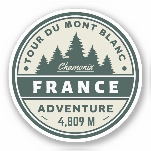 Tour du mont Blanc wandelen Frans avontuur Sticker (Voorkant)