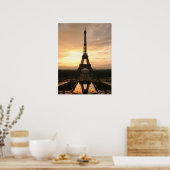 Tour eiffel bij zonsopgang uit de trocadero poster (Keuken)