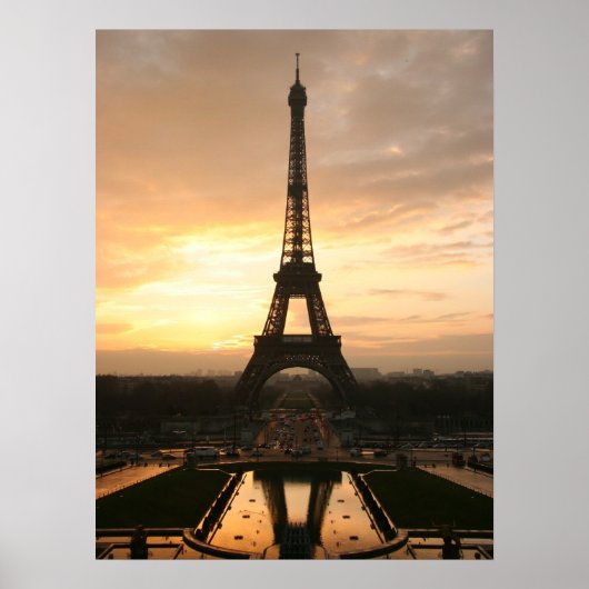 Tour eiffel bij zonsopgang uit de trocadero poster (Voorkant)