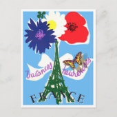 Tour Eiffel France vintage-reis Briefkaart (Voorkant)