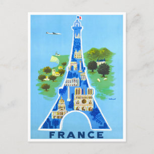 Tour Eiffel France vintage-reis Briefkaart