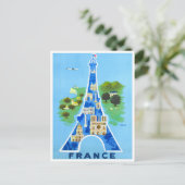 Tour Eiffel France vintage-reis Briefkaart (Staand voorkant)