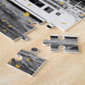 Tour Eiffel, Frankrijk - Black/Faux Gold Sprinkle Legpuzzel (Zijkant)