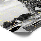 Tour Eiffel, Frankrijk - Black/Faux Gold Sprinkle Poster (Hoek)
