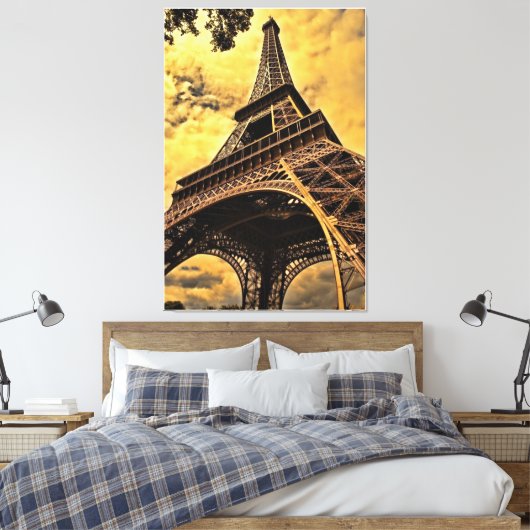 Tour Eiffel Paris Frankrijk Canvas Afdruk (Insitu (Slaapkamer))