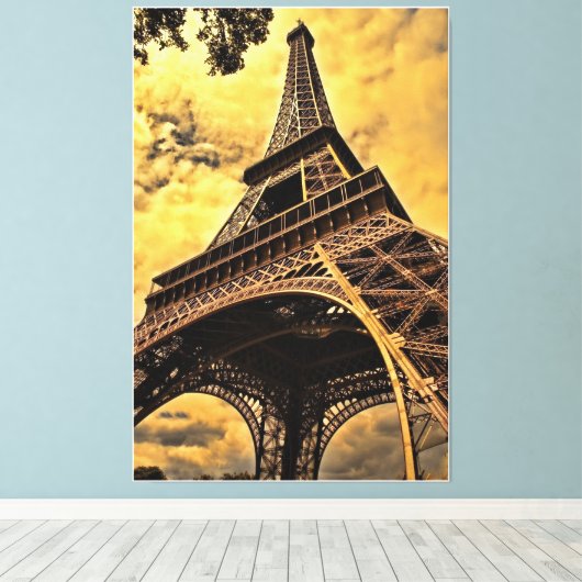 Tour Eiffel Paris Frankrijk Canvas Afdruk (Insitu (Houten vloer))