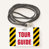 "TOUR GUIDE" + Black & Yellow Stripes Badge (Achterkant met draagriem)