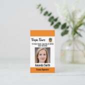 Tour Guide Foto-ID Sinaasappel Visitekaartje (Staand voorkant)