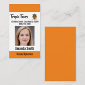 Tour Guide Foto-ID Sinaasappel Visitekaartje (Voorkant / Achterkant)