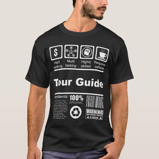 Tour Guide Nutritionele kenmerken voor rondleiding T-shirt (Voorkant)