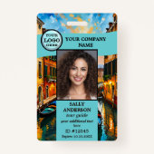 Tour Guide Travel Agency Photo ID Badge (Voorkant)