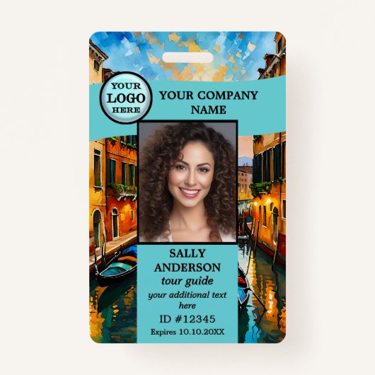 Tour Guide Travel Agency Photo ID Badge (Voorkant)