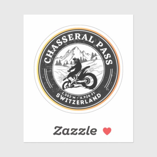 Tour motorfiets Chasseral Pass swiss-alps Sticker (Vel)