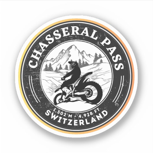 Tour motorfiets Chasseral Pass swiss-alps Sticker (Voorkant)