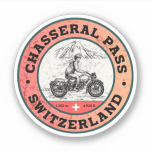 Tour motorfiets Chasseral Pass swiss-alps Sticker