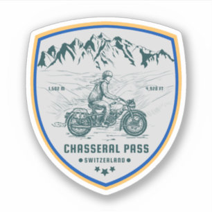 Tour motorfiets Chasseral Pass swiss-alps Sticker