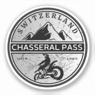 Tour motorfiets Chasseral Pass swiss-alps Sticker