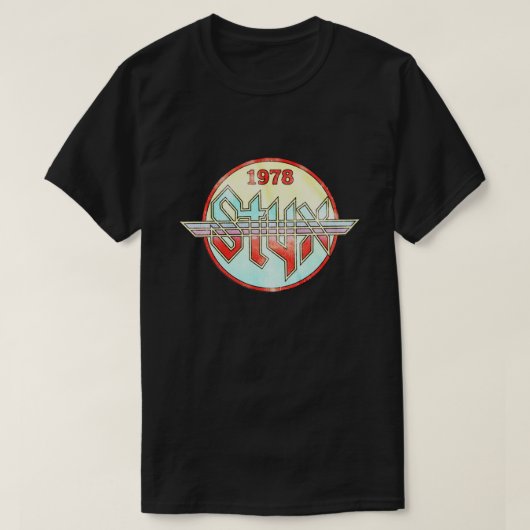 Tour Music Gift American STYX Circle 1978 World Co T-shirt (Design voorkant)