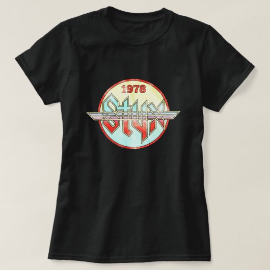 Tour Music Gift American STYX Circle 1978 World Co T-shirt (Design voorkant)