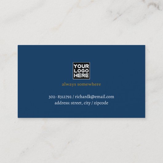 Tour Toerisme Reisagent blauw Visitekaartje (Achterkant)