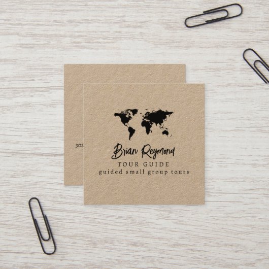 Tour / Toeristische Gids Vierkante Visitekaartje (Voorkant / Achterkant in situ)