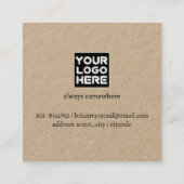 Tour / Toeristische Gids Vierkante Visitekaartje (Achterkant)