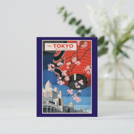 Tour Tokyo, Japan, travel poster, Briefkaart (Staand voorkant)