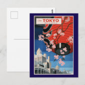 Tour Tokyo, Japan, travel poster, Briefkaart (Voorkant / Achterkant)