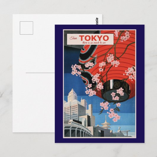 Tour Tokyo, Japan, travel poster, Briefkaart (Voorkant / Achterkant)