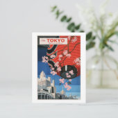 Tour Tokyo, Japan, travel poster, Briefkaart (Staand voorkant)