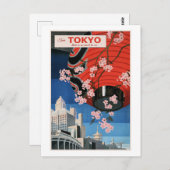 Tour Tokyo, Japan, travel poster, Briefkaart (Voorkant / Achterkant)