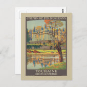 Touraine Circuits Automobiles Vintage Poster jaren Briefkaart (Voorkant / Achterkant)