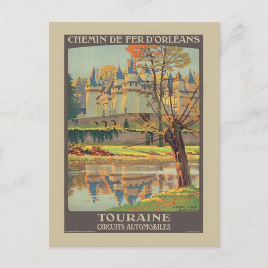 Touraine Circuits Automobiles Vintage Poster jaren Briefkaart (Voorkant)