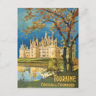 Touraine, Kasteel van Chambord, Frankrijk, vintage Briefkaart