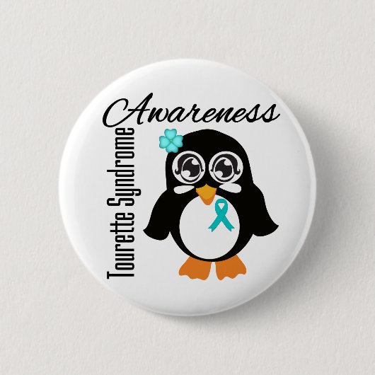 Tourette Syndrome Awareness Penguin Ronde Button 5,7 Cm (Voorkant)