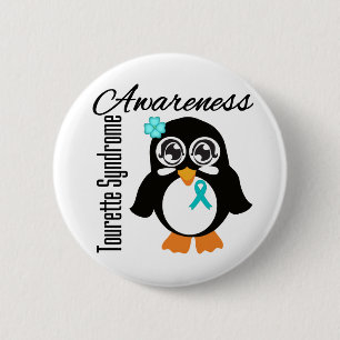 Tourette Syndrome Awareness Penguin Ronde Button 5,7 Cm