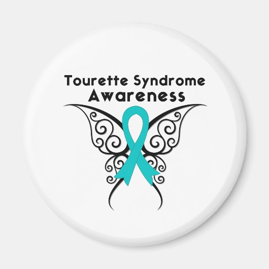 Tourette Syndrome Awareness Tattoo Butterfly Magneet (Voorkant)