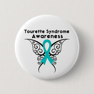 Tourette Syndrome Awareness Tattoo Butterfly Ronde Button 5,7 Cm