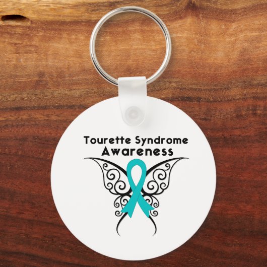 Tourette Syndrome Awareness Tattoo Butterfly Sleutelhanger (Voorkant)