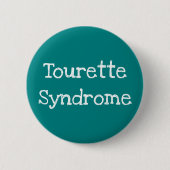 Tourette Syndrome Blauwgroen Ronde Button 5,7 Cm (Voorkant)