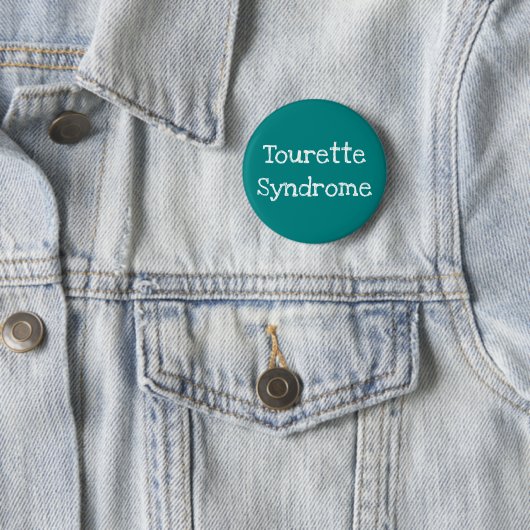 Tourette Syndrome Blauwgroen Ronde Button 5,7 Cm (In situ)