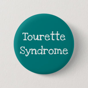 Tourette Syndrome Blauwgroen Ronde Button 5,7 Cm