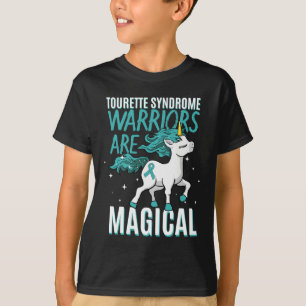 Tourette Syndrome Magical Unicorn Blauwgroen Ribbo T-shirt